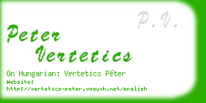 peter vertetics business card