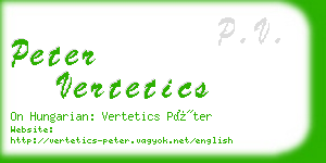 peter vertetics business card